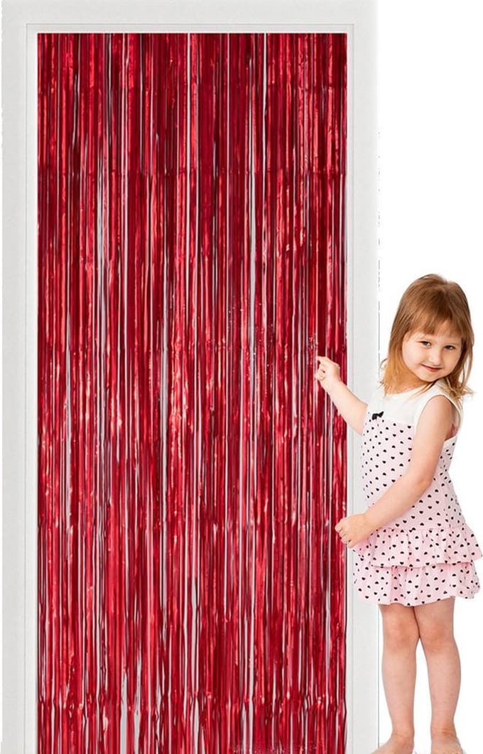 Brandvrije deurgordijn folie rood.