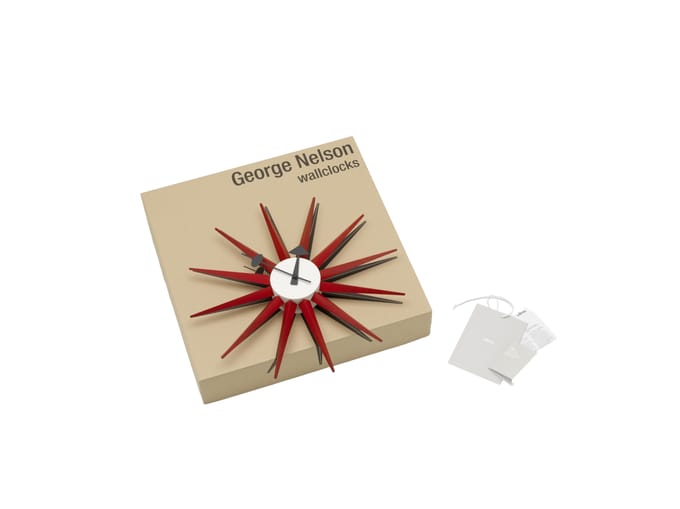 Vitra - Sunburst Clock - rood