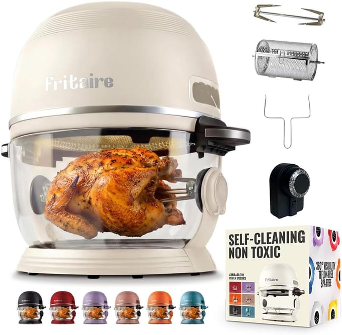 Heteluchtfriteuse - Airfryer - Gezond Frituren - Automatische Uitschakeling - 48 Liter - Wit