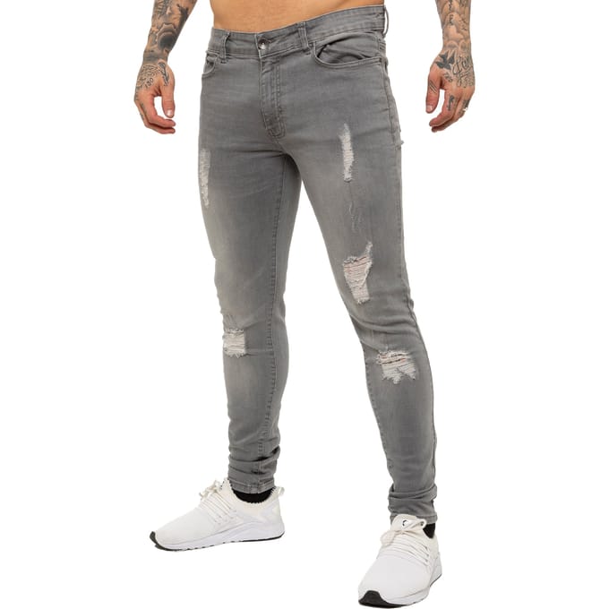 Enzo heren skinny gescheurde jeans