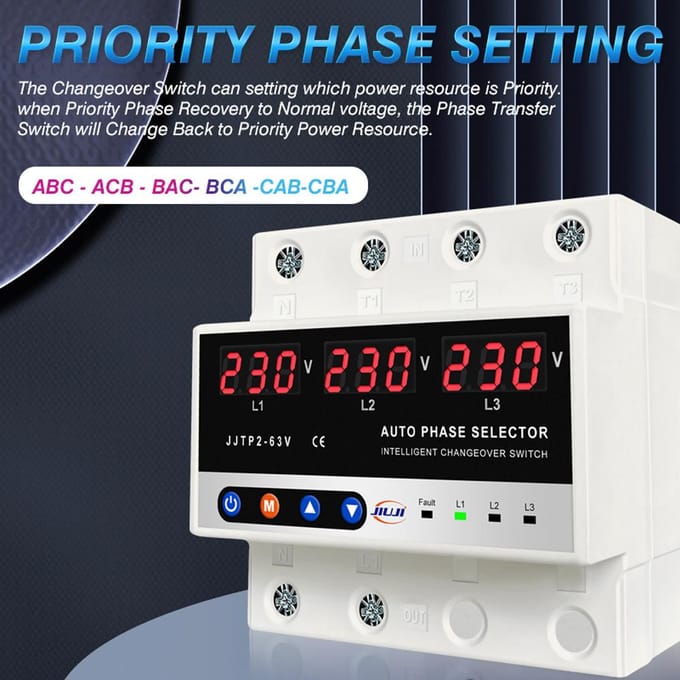 Protecteur de tension multifonctionnel basé sur un microcontrôleur 3P, affichage numérique, compteur de tension réglable blanc