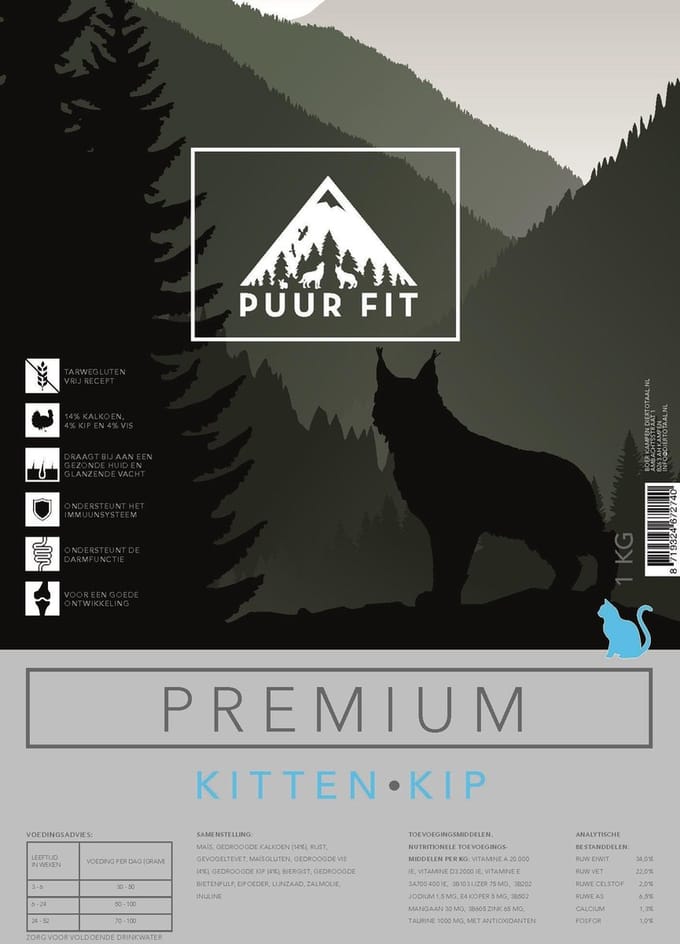 Puur Fit Premium - Kattenvoer - Kitten Kip - 1 kilo