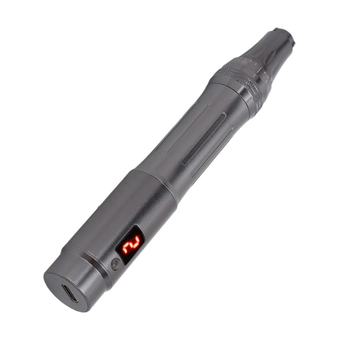Professionele Microneedling Pen Elektrisch Oplaadbaar Handheld MTS Huid Pen 100‑240V US Stekker US Plug gray