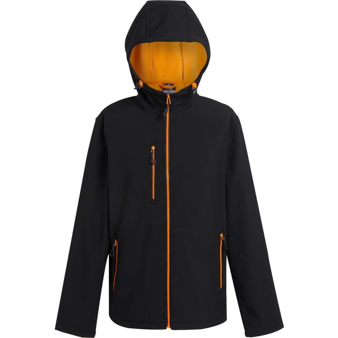 Regatta Heren Navigate 2 Layer Soft Shell Jas (Zwart/Oranje Pop)