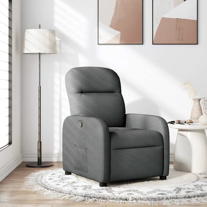 vidaXL - Fauteuil - verstelbaar - stof - donkergrijs