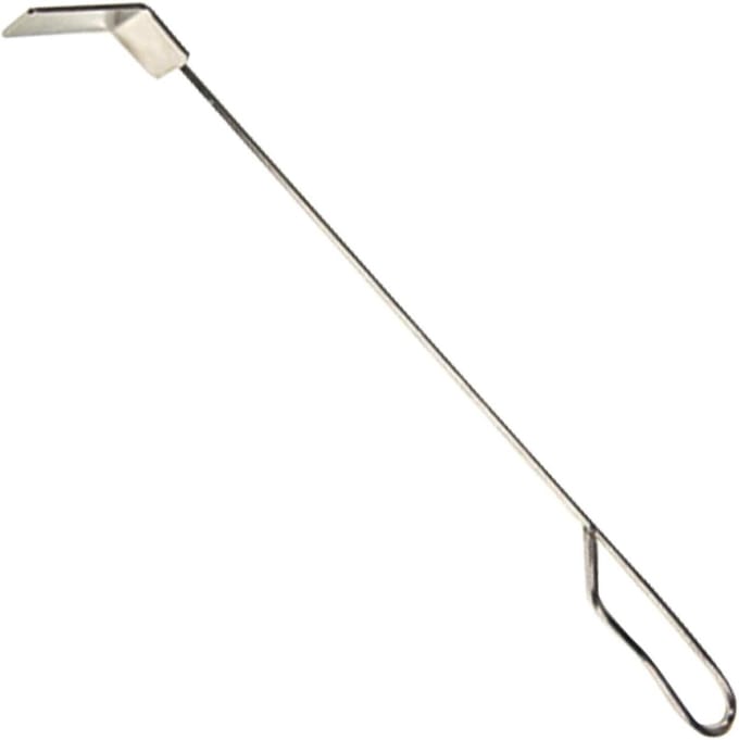 Haard Asschraper - Vuurplaat Pook - Open Haard Onderhoud - Hittebestendige Handgreep - 46 cm Lengte - Roestvrij Staal