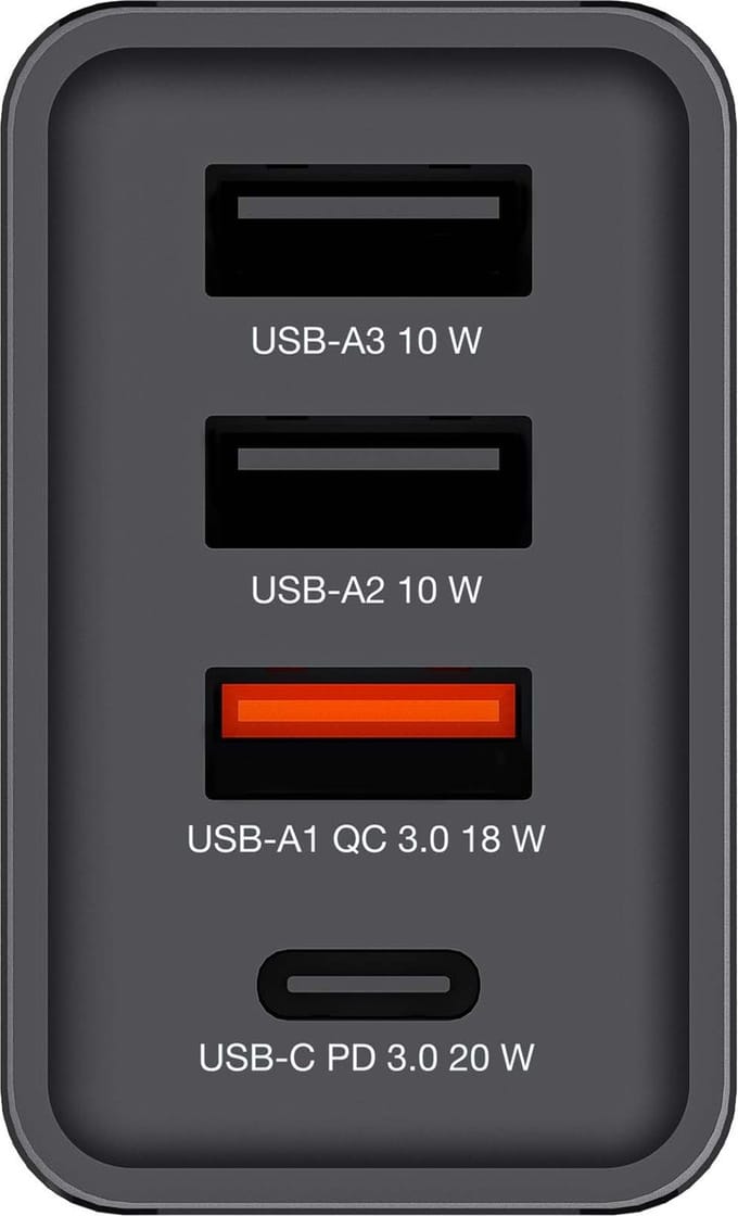 Verbatim CHR-30EU1 USB-oplader 30 W 3x USB-A, 1x USB-C USB PD, QC 3.0, USB PD 3.0 Zwart Thuis USB Power Delivery (USB-PD)