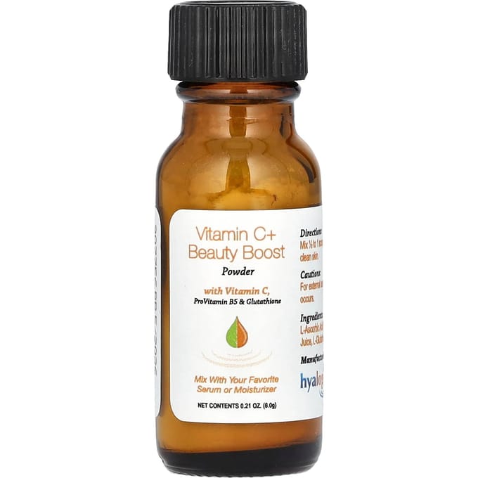 Hyalogic, Vitamine C + Poudre Boost Beauté, Sans Parfum, 6 g (0,21 once) brown