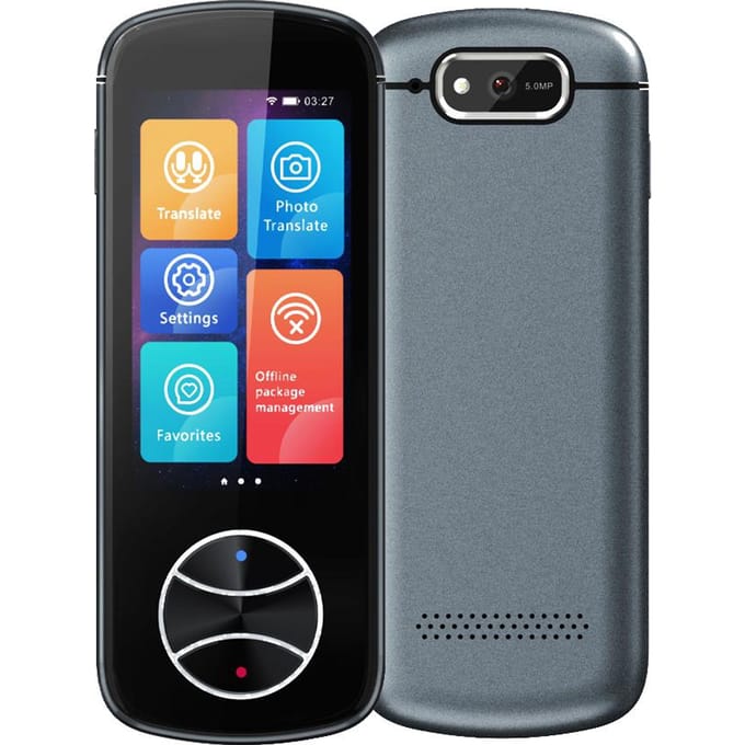 V10 Smart Translator Ondersteuning online/offline/fotovertaling 3 inch touchscreen aluminiumlegering grijs