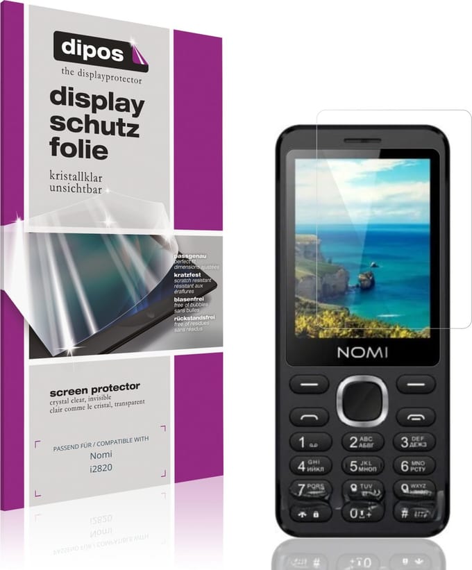 dipos – 4x Beschermfolie geschikt voor Nomi i2820 | Krasbestendige & heldere Screenprotector Ultra-Thin
