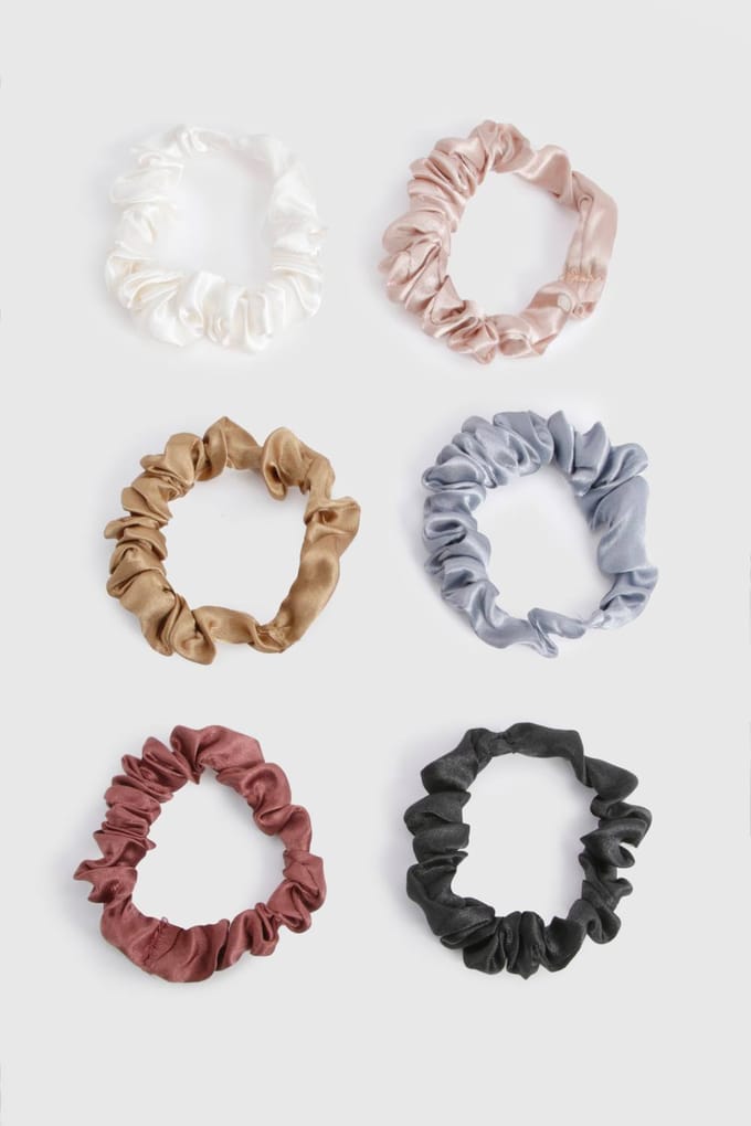 boohoo Dames Satijn scrunchies 6-pack