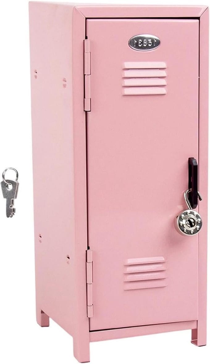 Mini Kluis - Afsluitbare Box - Waardevolle Spullen - Stevige Metalen Constructie - 11.8 x 12 x 11.8 cm - Roze