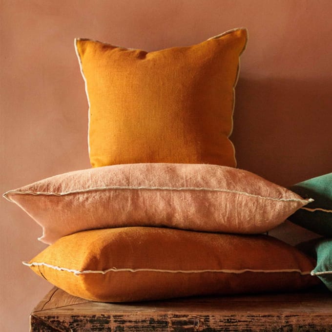 Chennai linnen kussen caramel 55x110 cm