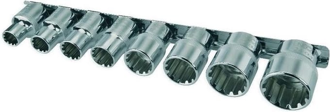 NEO Serie - Spline Dopsleutelset - 1/2" - 8 Stuks