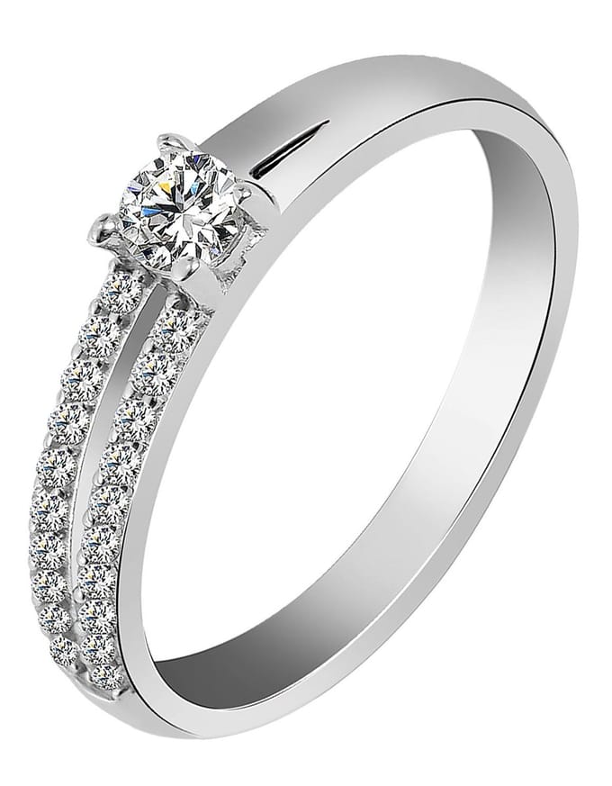 AKZENT Akzent Dames Ring "Halla" van 925 Sterlingzilver, gerhodineerd, duurzaam, maat 48-58