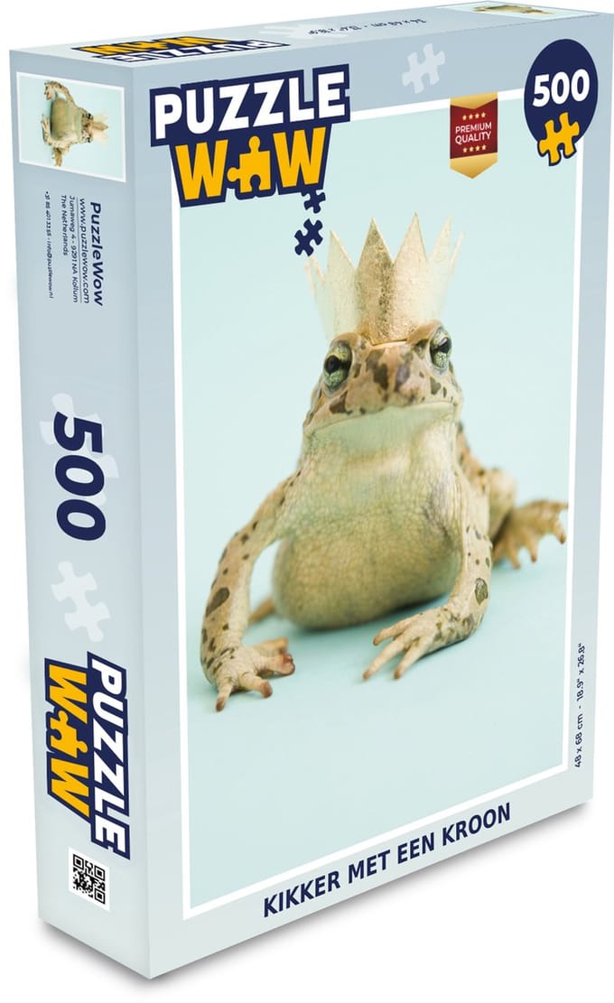 Puzzel Kikker met een kroon - Legpuzzel - Puzzel 500 stukjes