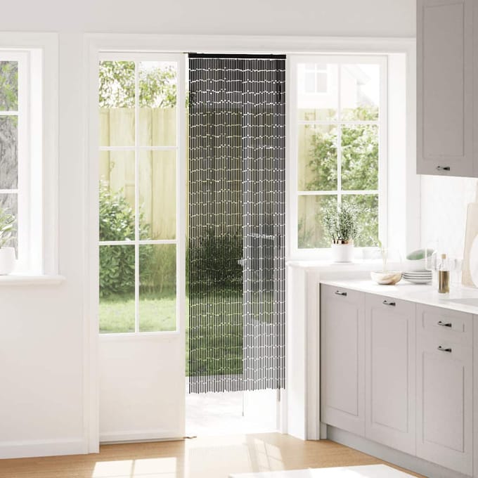 vidaXL - Insectengordijn - voor - camper - 56x185 - cm - bamboe - donkergrijs