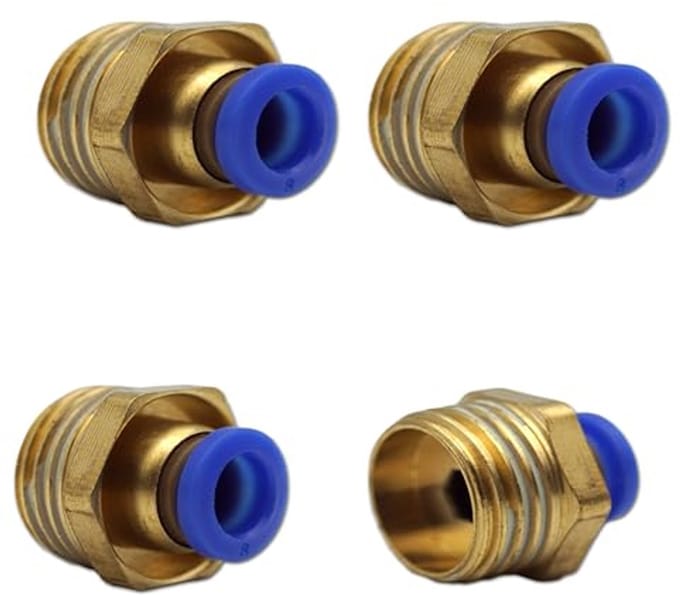 Persluchtkoppeling 1/2" naar 8 mm - Set van 4 Stuks