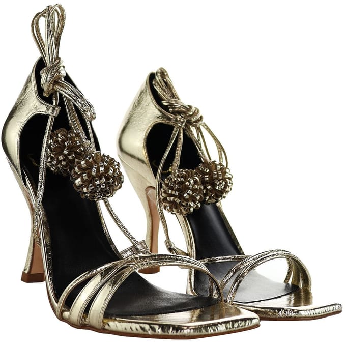 Ted Baker Hilaray Pom Pom Dames Gouden Sandalen
