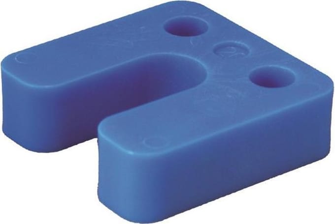 GB drukplaat met sleuf 70x70mm dik 20mm blauw (48st)
