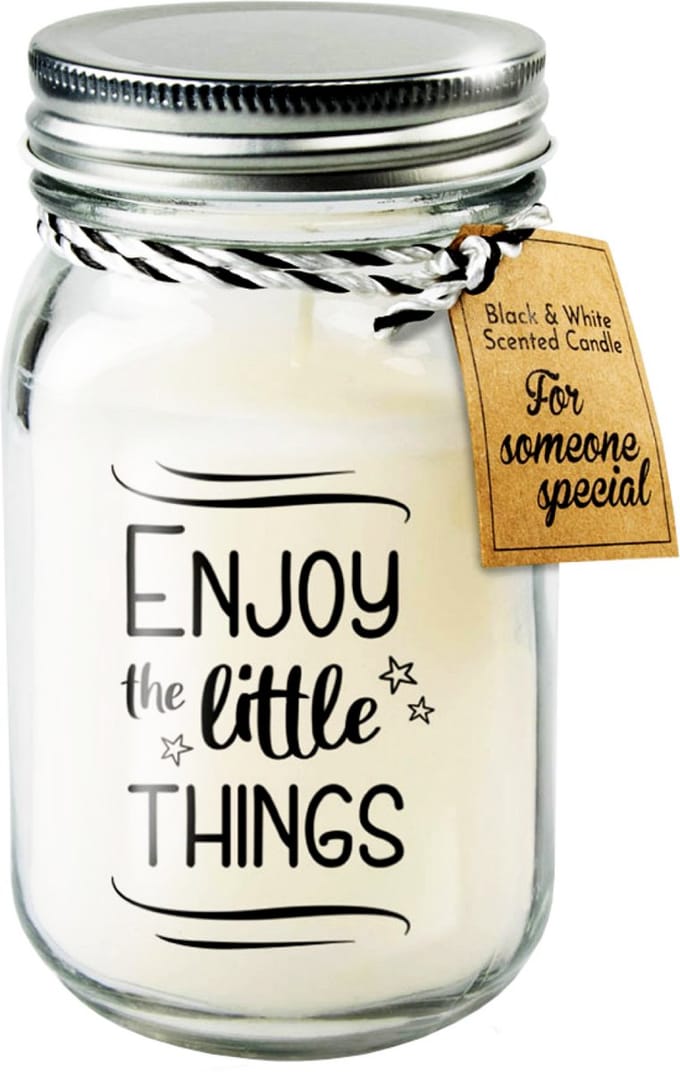 Black & White geurkaars - Enjoy the little things