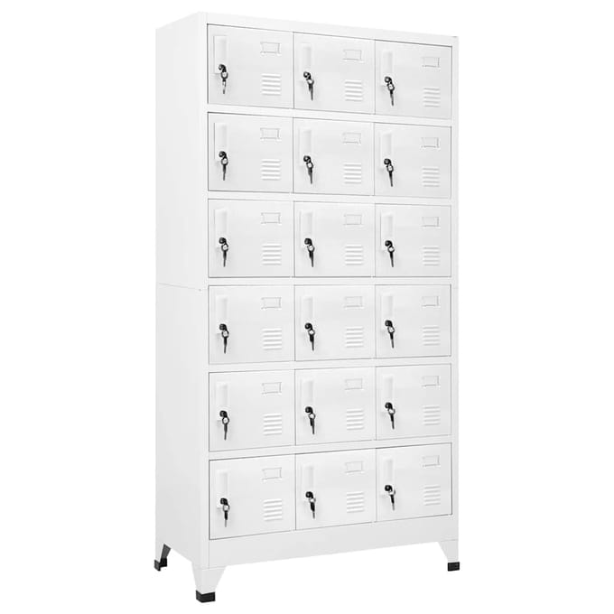 vidaXL - Lockerkast - met - 18 - vakken - 90x40x180 - cm - metaal