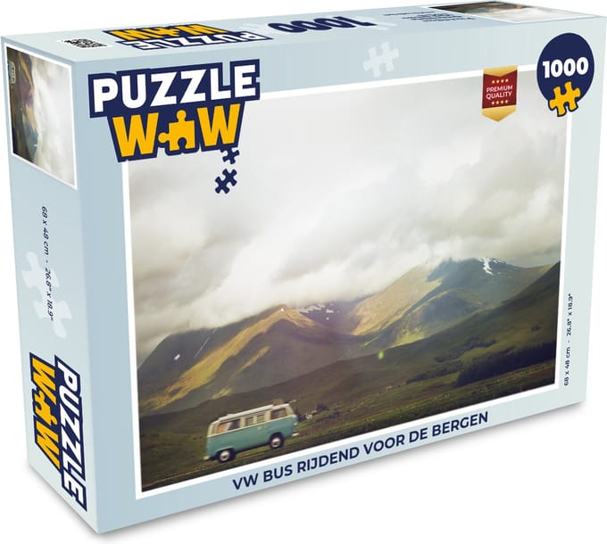 Puzzel Bus - Bergen - Wolken - Legpuzzel - Puzzel 1000 stukjes volwassenen