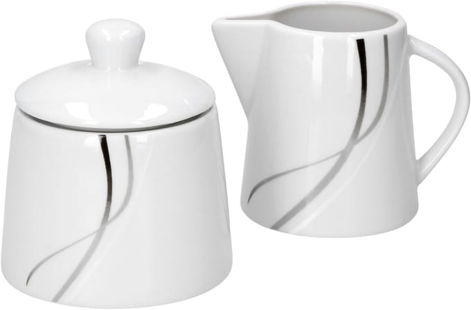 Set van 2 melk en suiker melkkan 25cl en suikerpot 28cl Silver Night
