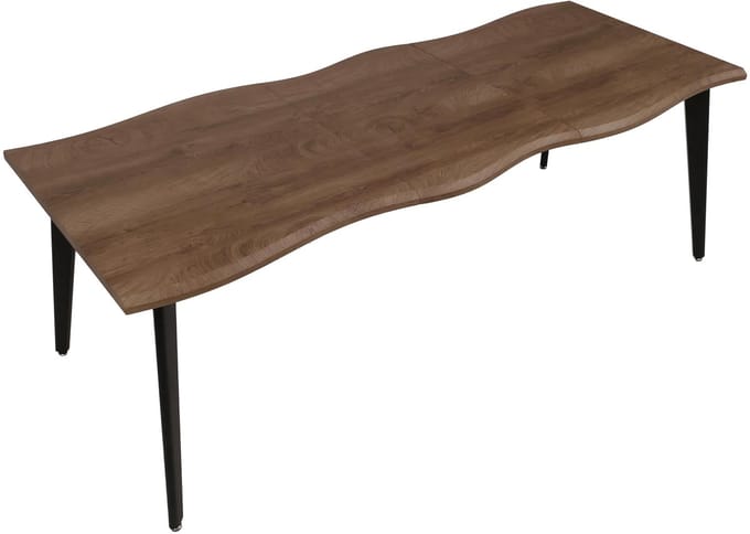 Eettafel MCW-O60, uitschuifbare eettafel, ijzer MDF uitschuifbaar 160-220 cm ~ licht eikenlook