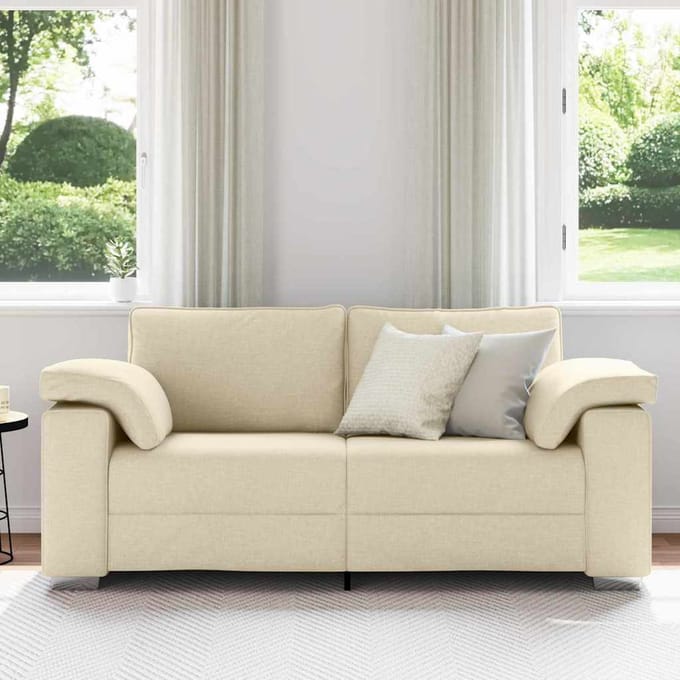 vidaXL Loveseat Crème 180 cm Stof
