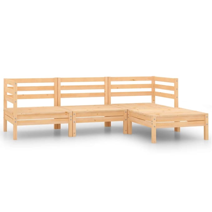 vidaXL - 4-delige - Loungeset - massief - grenenhout