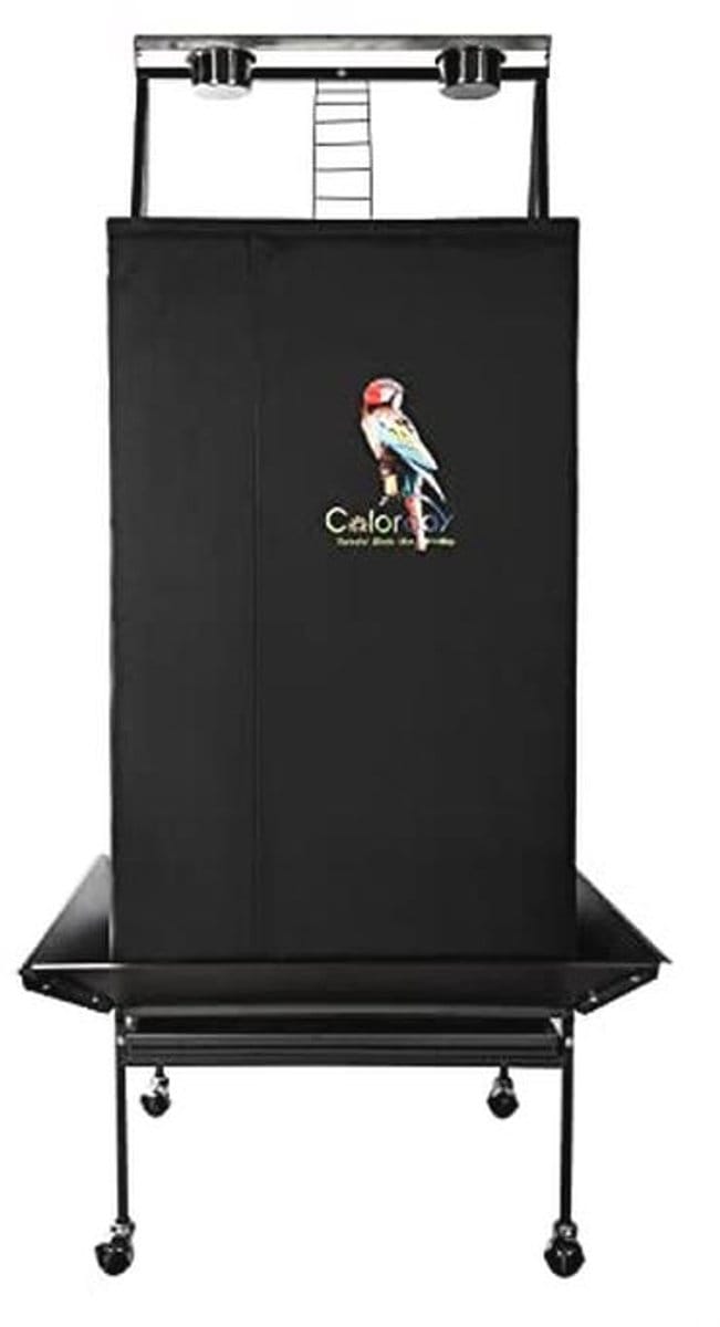 Grote Vogelkooi Cover met Speeltop - Zwart 68 Inch