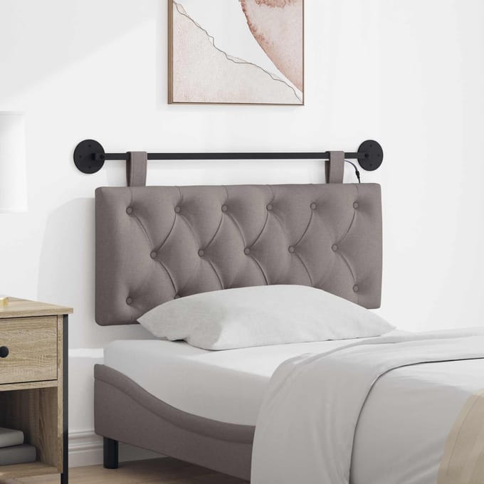 vidaXL - Hangend - hoofdbord - Taupe - Stof