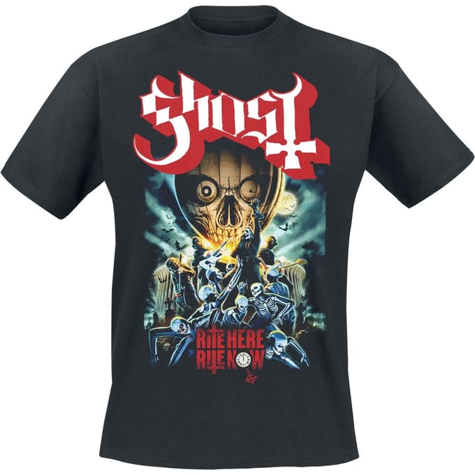 Ghost T-shirt - Rite Here Poster Tee - S tot L - voor Mannen - zwart