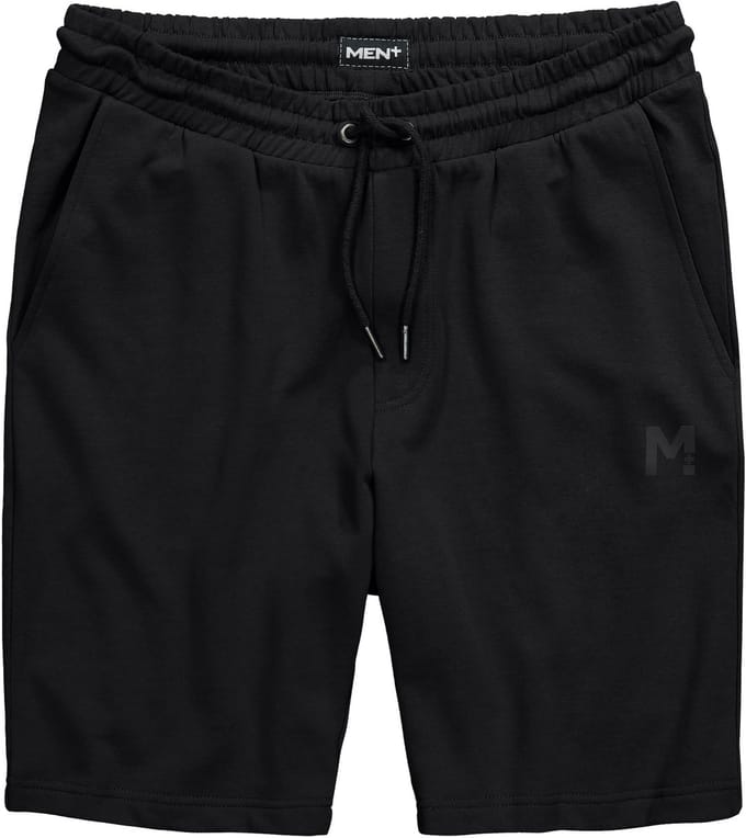 Men Plus - Heren - Sweatbermuda basic elastische tailleband - Zwart - Maat L