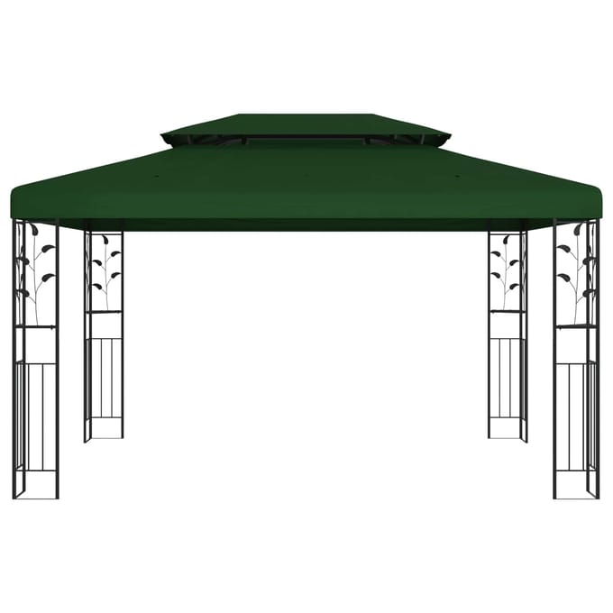 vidaXL - Prieel - 3,97 - x - 2,96 - x - 2,68 - m - Groen - Polyester - en - Staal
