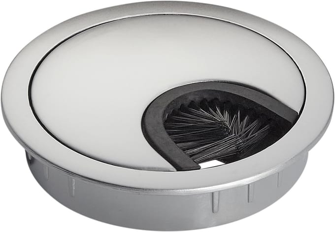 SO-TECH Kabeldoorvoer metaal mat verchroomd Boorafmeting Ø 60 mm Kabelopening bureau met stofafdichting