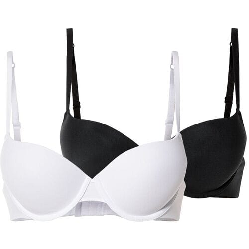 ESMARA Dames push-up beha's (Zwart/wit, 80B)
