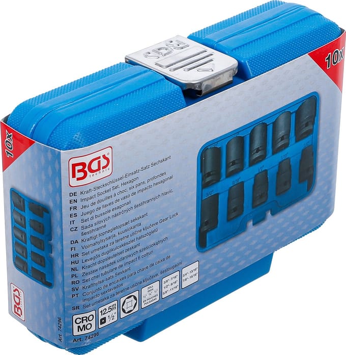 BGS Kracht doppenset zeskant 1/2 - 15/16 inches 10 delig
