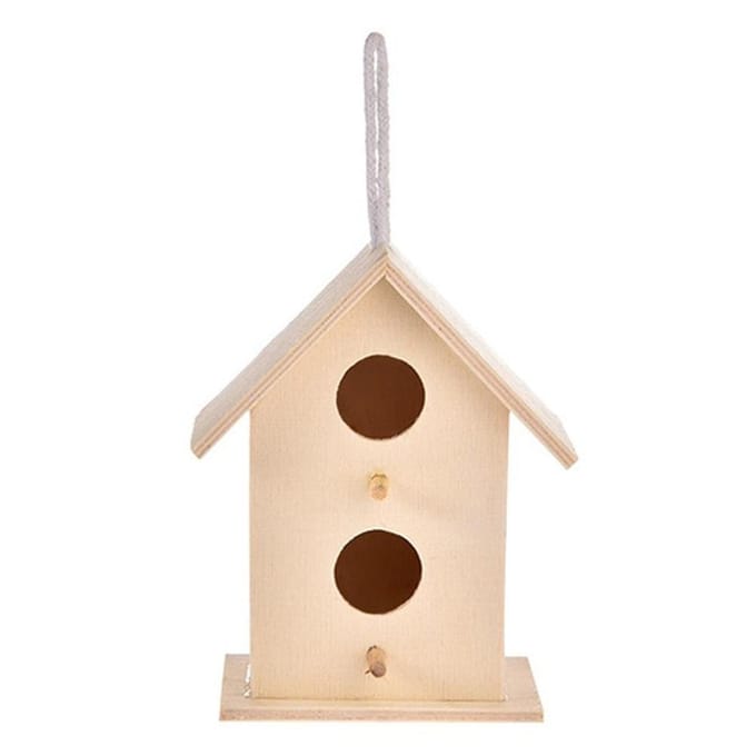 Houten Vogelhuis Hangend Nestkastje Vogelhuis voor Buitentuin Decoraties beige