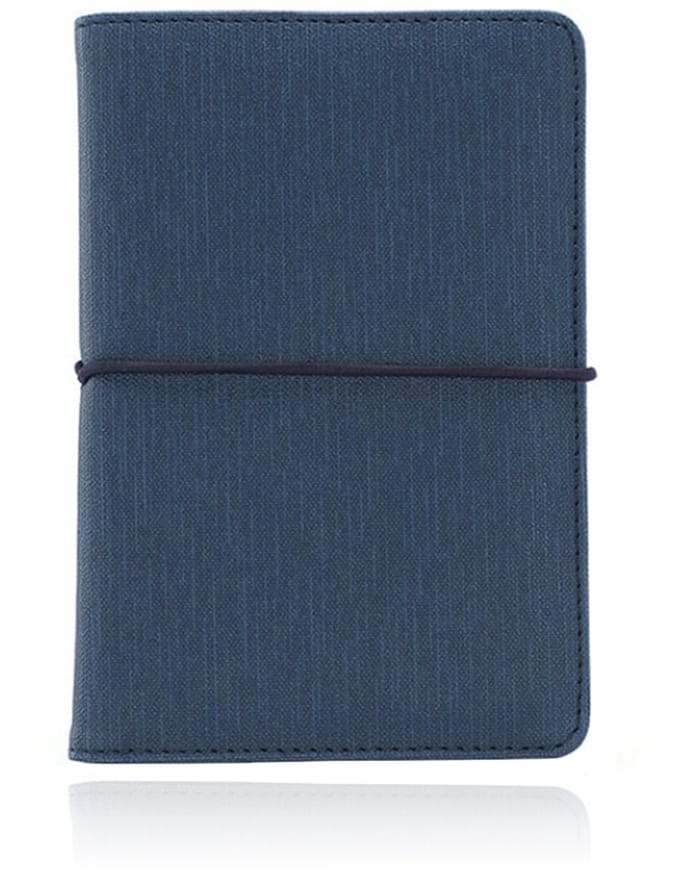 Paspoort Cover met elastiek - PU Leer Donker Blauw