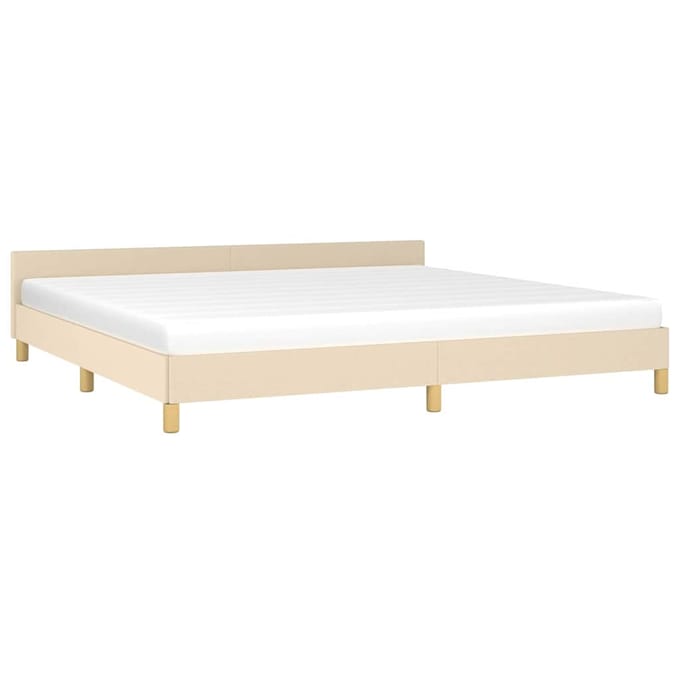 vidaXL - Bedframe - zonder - matras - stof - crèmekleurig - 200x200 - cm
