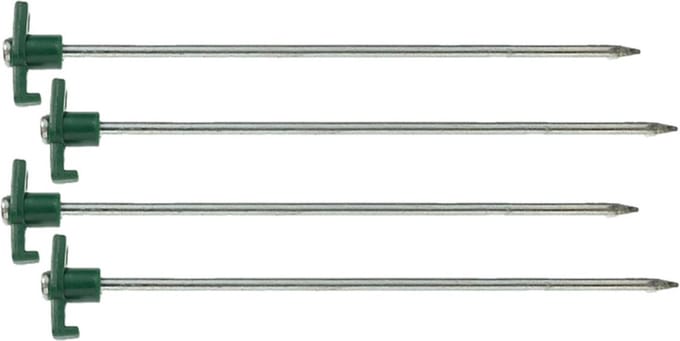 Grondpennen/tentharingen - 8x st - metaal met haak - 25 cm - rotspennen