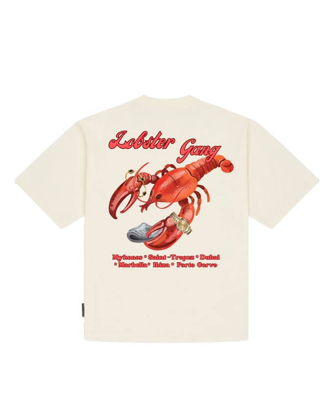 Baron Filou T-shirt SS26 Oversized Backprint Lobster Gang Off-White