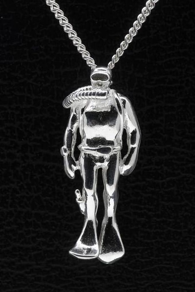 Zilveren Duiker ketting hanger - zwaar