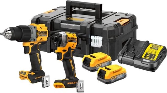 DeWALT DCK2050E2T Accu combiset 2-delig (DCD805 + DCF850) 18V XR 1.7Ah POWERSTACK in TSTAK