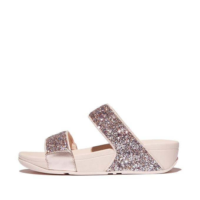 FitFlop Lulu Multi-Tonal Glitter Slides Vrouwen - Nude Rose Mix