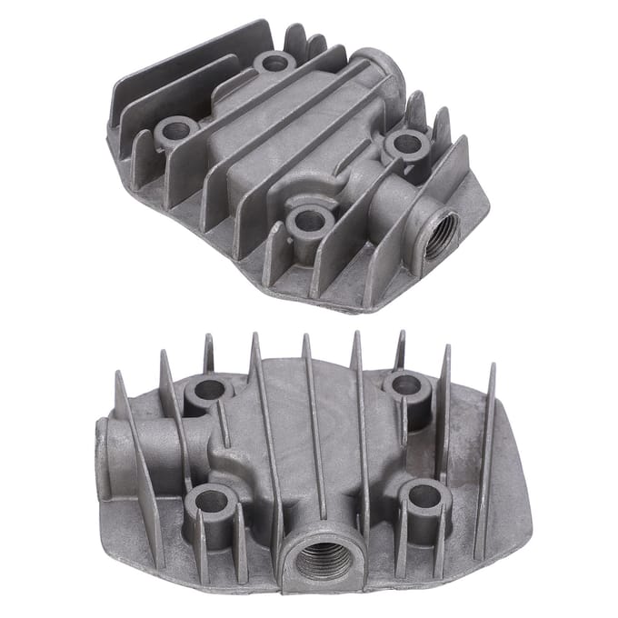 2 stuks luchtcompressor cilinderkop klein 2.53P aluminium koelonderdelen 48 mm x 62 mm zwart