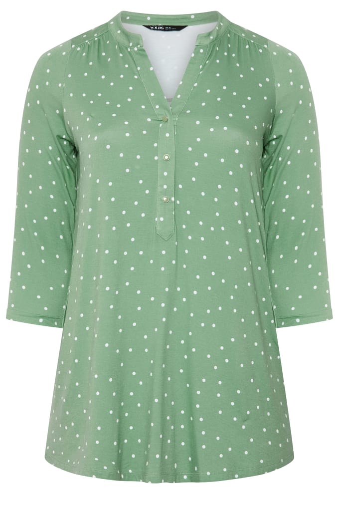 Yours Groene Blouse Met Stippen Size 42