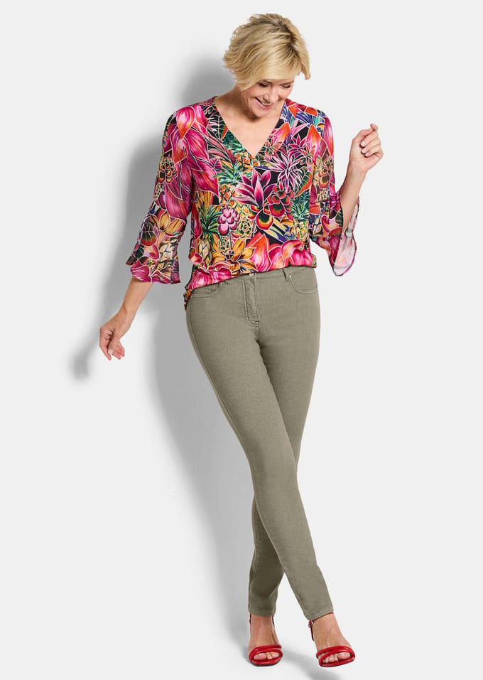 Superstretch-jeans BELLA - kaki - Gr. 25 van Goldner Fashion